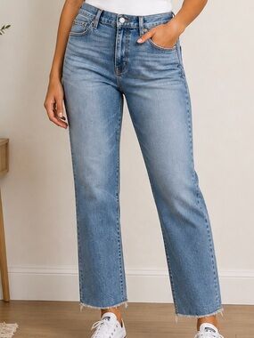 Daniel Cremieux Jeans Size 10 Light Wash Straight-Leg Raw Hem Jeans